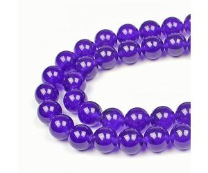 MJDCB 12mm 30 pièces Jade Violet Perle Pierre Ronde en Vrac Perles Semi Precieuse pour Fabrication de Bijoux de Bracelets et de Colliers
