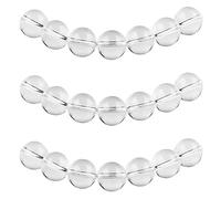 MJDCB 12mm 30 pièces Quartz Blanc Cristal Perle Pierre Naturelle Ronde en Vrac Perles Semi Precieuse pour Fabrication de Bijoux de Bracelets et de Colliers