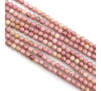 MJDCB 225pcs Petites Perles de Pierre Naturelle 3mm Rhodochrosite Pierres Précieuses Ronde Lisse en Vrac pour La Fabrication de Bijoux Bracelets Boucles D'oreilles Colliers Accessoires