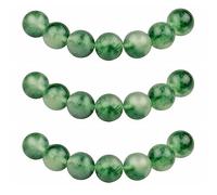 MJDCB 6mm 60 pièces Jade Mousse Vert Perle Pierre Ronde en Vrac Perles Semi Precieuse pour Fabrication de Bijoux de Bracelets et de Colliers