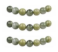 MJDCB 6mm 60 pièces Jade Vert Gazon Perle Pierre Naturelle Ronde en Vrac Perles Semi Precieuse pour Fabrication de Bijoux de Bracelets et de Colliers