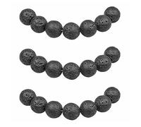 MJDCB 6mm 60 pièces Lave Noire Roche Volcanique Perle Pierre Naturelle Ronde en Vrac Perles Semi Precieuse pour Fabrication de Bijoux de Bracelets et de Colliers