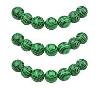 MJDCB 6mm 60 pièces Malachite Synthétique Perle Pierre Ronde en Vrac pour Fabrication de Bijoux de Bracelets et de Colliers