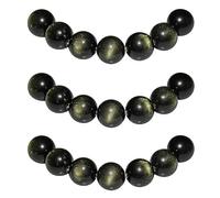 MJDCB 6mm 60 pièces Obsidienne Dorée Perle Pierre Naturelle Ronde en Vrac Perles Semi Precieuse pour Fabrication de Bijoux de Bracelets et de Colliers