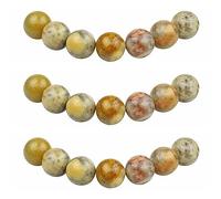 MJDCB 8mm 43 pièces Agate Fou Jaune Perle Pierre Naturelle Ronde en Vrac Perles Semi Precieuse pour Fabrication de Bijoux de Bracelets et de Colliers