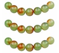 MJDCB 8mm 43 pièces Agate Paon Rouge Verte Perle Pierre Naturelle Ronde en Vrac Perles Semi Precieuse pour Fabrication de Bijoux de Bracelets et de Colliers