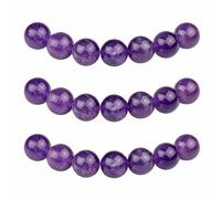 MJDCB 8mm 43 pièces Améthyste Perle Pierre Naturelle Ronde en Vrac Perles Semi Precieuse pour Fabrication de Bijoux de Bracelets et de Colliers