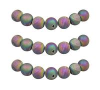 MJDCB 8mm 43 pièces Géode Agate Multicolore Perle Pierre Naturelle Ronde en Vrac Perles Semi Precieuse pour Fabrication de Bijoux de Bracelets et de Colliers