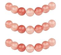 MJDCB 8mm 43 pièces Perle Pierre Cristal Rose Synthétiques Ronde en Vrac Perles Semi Precieuse pour Fabrication de Bijoux de Bracelets et de Colliers