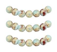 MJDCB 8mm 43 pièces Perle Pierre Serpentine Naturelle Ronde en Vrac Perles Semi Precieuse pour Fabrication de Bijoux de Bracelets et de Colliers
