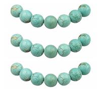 MJDCB 8mm 43 pièces Turquoise Perle Pierre Ronde en Vrac Perles Semi Precieuse pour Fabrication de Bijoux de Bracelets et de Colliers