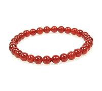 MJDCB Bracelet Agate Rouge Naturelle 6mm Perle Pierre de Protection Puissante