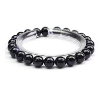 MJDCB Bracelet Grès Bleu Naturelle 8mm Perle Pierre de Protection Puissante