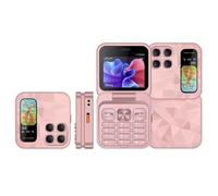 MJDHS téléphone à clapet Pliable téléphone à clapet Rechargeable, avec Radio FM, 2.4 HD écran, liste Noire, Cadran Rapide, Vibration, 2 Cartes sim, Facile à Utiliser(Color:Rose)