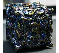 MJDICEOK Lot de 7 dés polyédriques D&D en métal Flash Magic Vine Leaf - Jeu de rôle - Pour jeux de rôle - Pour donjons et dragons (bronze antique flash)