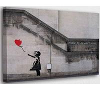 MJEDC Banksy Graffiti Toile Art Décor There is Always Hope Tableau Street Art Impression sur Toile Tableau Décoration murale salon moderne Avec Cadre (There is Always Hope, 30x50cm(11.8x19.7inch))