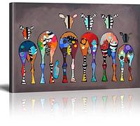 MJEDC Banksy Toile Tableau Zebra Herd Colourful Rears Street Art Graffiti Toile Art Décor Impression sur Toile Tableau Décoration murale salon moderne Avec Cadre 80x140cm(31.5x55.1inch)