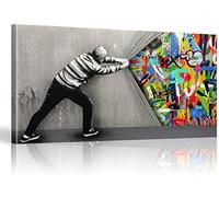 MJEDC Tableau Banksy Toile Street Art Graffiti Toile Art Décor Impression sur Toile Tableau Décoration murale salon moderne 60x100cm