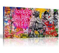 MJEDC Tableau Banksy Toile Street Art Graffiti Toile Art Décor Impression sur Toile Tableau Décoration murale salon moderne 20x40cm