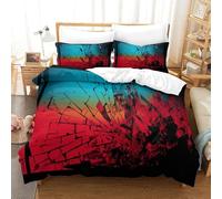 MJFCoin 3D, Imprimé Verre brisé Literie en Microfibre Super Douce Et Respirante Set De Housse De Couette 3 Pièces Et Taie d'oreiller Super King（260x220cm）