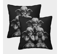 MJFCoin Anges Housse De Coussin Ensemble De 2 Gardiens Décoratives Salon De Jardin Extérieur Lot De 2 Motif Imprimé Confort Et Douceur Garantis Confort du Salon 50x50cm