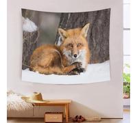 MJFCoin Arctic Fox 3D Effet Décoration Murale Tapisserie Murale Tissu Pour La Chambre À Coucher Le Salon Le Dortoir Tapisseries 70cmx100cm