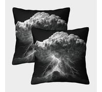 MJFCoin Éclair Housse De Coussin Ensemble De 2 Nuage Sombre Housse De Coussin Décorative Confort Et Douceur Garantis Coussins pour Animaux De Compagnie 40x40cm
