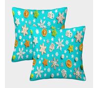 MJFCoin Étoile Housse De Coussin Ensemble De 2 Flocon de Neige Housse De Coussin Décorative Confort Et Douceur Garantis Housses De Coussin pour Canapé-lit 40x40cm