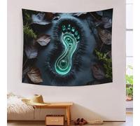 MJFCoin Footprint 3D Effet Tapisserie Décoration Murale Tapisserie Murale Tissu Pour Chambre Salon Collège Dortoir Tapisseries 100cmx150cm