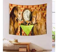 MJFCoin Golden Retriever 3D Effet Tapisserie Décoration Murale Tapisserie Murale Tissu Pour Chambre Salon Collège Dortoir Tapisseries 70cmx100cm