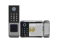 MJFVN Serrure de Porte à Empreinte Digitale extérieure étanche Intelligente avec télécommande Application Carte électronique numérique(Double-Sided)