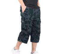 MJGkhiy Bermuda de Travail Homme été Pantacourt 3/4 Cargo Short Coton Décontracté Pantalon de Travail Court avec Multi-Poches Sport Shorts et Bermudas Long de Loisir avec Ceinture Grande Taille