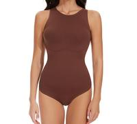 MJGkhiy Body modelant pour femme Curvy Contenant Corset sans couture Shapewear Ventre plat Sous-vêtements Body Suit Invisible String Bodysuit Minceur Shaper Abdominal Compression, marron, L