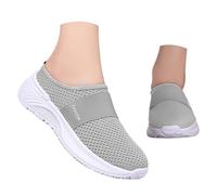 MJGkhiy Chaussures orthopédiques pour femme, d'été, blanches, confortables, sans lacets, légères, de sport, chaussons en maille pour printemps, plante large, baskets, marche, gris, 40 EU