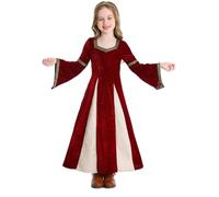 MJGkhiy Costume Halloween Fille Costume Halloween Bébé Vêtements Carnaval Cosplay Robe De Soirée Gothique Enfants Vintage Médiéval Vêtements Renaissance