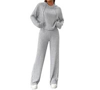 MJGkhiy Ensemble de Survêtement Femme Ensemble de Maille Élégant Deux Pièces Tricoté Pull et Pantalon Jambe Large Ensembles de Laine Hiver Doux Set Coordonné Chaud Automne Ensembles en Tricot Hiver