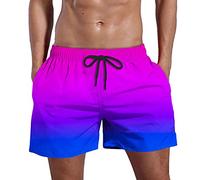 MJGkhiy Maillot de bain pour homme à séchage rapide respirant Chaussettes de plage avec poche et cordon de serrage d'été maillot de bain short de sport de vacances natation piscine surf, bleu, 4XL