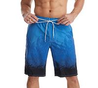 MJGkhiy Maillot de Piscine Short Homme Séchage Rapide Réglable Chaussettes de Plage avec Doublure en Maille d'Été Maillot de Bain Shorts Plage de Surf Piscine Natation Vacances, bleu foncé, 4XL