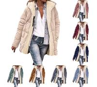 MJGkhiy Parka Long pour Femme avec Capuche Hiver Élégant Longs Manteaux Anti-Vent Polaire avec Poches Grandes Tailles Chaud Doux avec Fermeture Éclair Confortable Veste Longue pour Femmes en Forme de