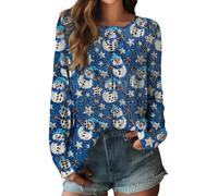 MJGkhiy Pull de Noël pour femme, drôle de Pull-over Curvy Flocons de Neige Jumpers de Noël Élégant Hiver Col rond Tricoté Sweater Méchant Chandail Câble Out Tricoté, Blanc, XL