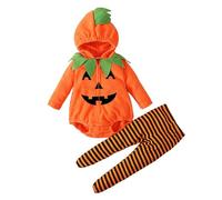 MJGkhiy Robe de citrouille nouveau-né,Costume de citrouille bébé barboteuse avec chapeau et chaussure costumes Halloween enfants garçons filles robe carnaval fille