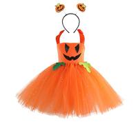 MJGkhiy Robe d'Halloween pour fille - Costume d'Halloween pour enfants - Cosplay - Vêtements de fête - Citrouille - Robe nouveau-né - Costume de princesse - Carnaval