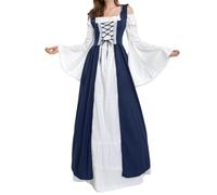 MJGkhiy Robe médiévale femme populaire élégante robe victorienne longue Steampunk robe de renaissance gothique Cosplay Viking Halloween robe carnaval soirée costume princesse fêtes