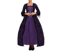 MJGkhiy Robe médiévale noble élégante pour carnaval Halloween Déguisement princesse gothique robe victorienne longue steampunk robe Renaissance fête vêtements cosplay Viking cérémonie