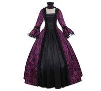 MJGkhiy Robe médiévale pour femme élégante Renaissance gothique Cosplay Viking Halloween Costume de princesse Steampunk Robe victorienne longue robe de soirée carnaval fête