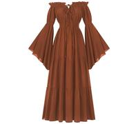 MJGkhiy Robe médiévale pour femme, noble, Curvy Cosplay, Viking gothique, Costume princesse Steampunk robe de carnaval Halloween robe victorienne longue cérémonie robe Renaissance soirée