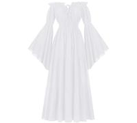 MJGkhiy Robe médiévale pour femme, noble, Curvy Cosplay, Viking gothique, Costume princesse Steampunk robe de carnaval Halloween robe victorienne longue cérémonie robe Renaissance soirée