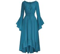 MJGkhiy Robe médiévale pour femme populaire vintage Cosplay Viking gothique robe de renaissance Steampunk robe carnaval Halloween robe victorienne longue soirée costume princesse fêtes