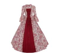MJGkhiy Robe médiévale pour femme - Vêtement élégant et élégant - Cosplay - Robe gothique victorienne - Longue robe steampunk - Costume de carnaval, Halloween, princesse - Robe de cérémonie - Robe de