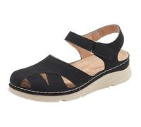MJGkhiy Sandales Fermées Devant Femmes Élégantes Cut Out Sandale Bout Fermé Vintage Antidérapant Sandales Orthopédiques Mode Réglable Déchirure Chaussures Orthopédiques Offres Platform Sandals Romains
